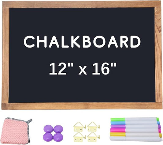 KOOLDE Magnetic Chalkboard 12'' x 16'' Hanging Framed Wall Chalkboard, Wood
