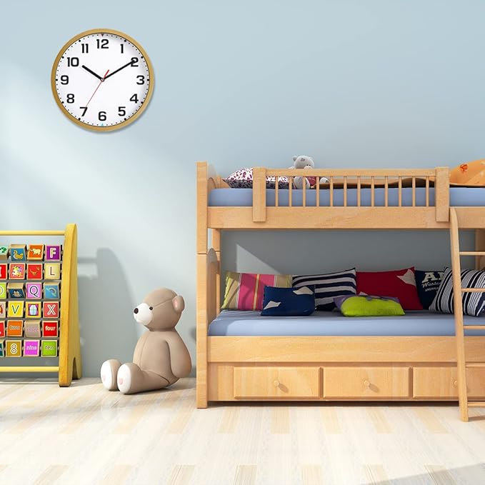 SIN&MI Wall Clock 9 Inch Battery Operated Silent Non-Ticking Wall Clock Modern