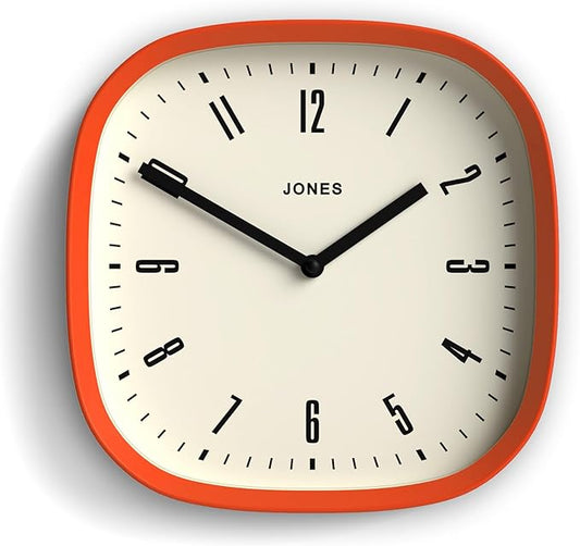 JONES CLOCKS® Marvel Wall Clock | Modern Retro Rounded Square Clock | 10 inch |