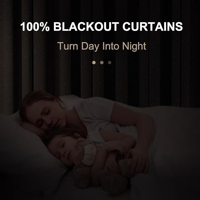 100% Blackout Shield Linen Blackout Curtains