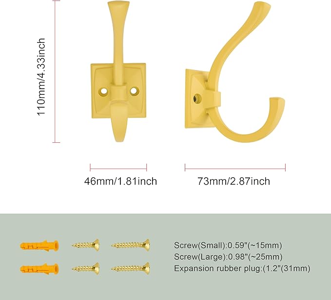TUNNY 5 Pack Antique Design Wall Hanging Coat Hooks