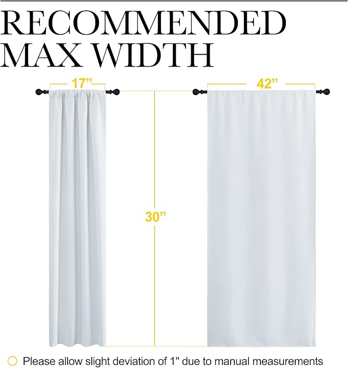 NICETOWN Greyish White Window Curtain Panels, RV Bunk Curtains, Thermal