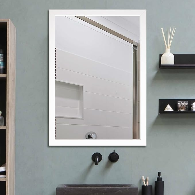 BOMINICA Rectangular Wall Mirror 20” x 28” Bathroom Mirror Framed Wall Mirror