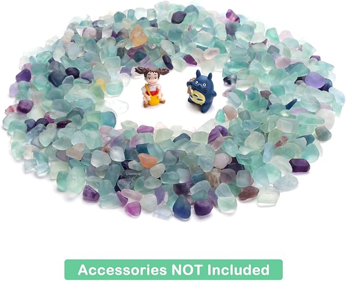 WAYBER Decorative Crystal Pebbles, 1 Lb/460g (Fill 0.9 Cup) Natural Quartz Stones Aquarium Gravel Sea Glass Rock Sand for Fish Turtle Tank/Air Plants Decoration