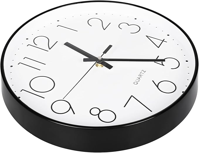 Wall Clock 12 Inch Silent Non-Ticking Modern Wall Clocks Battery Operated