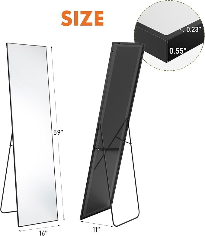 DUMOS Black Full Length Mirror