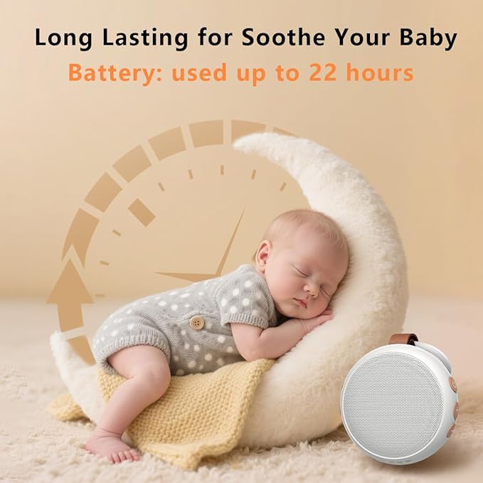 Mini White Noise Machine Sound Machine with 30 Soothing Sounds 32 Volume Levels Baby Portable Sleep Soother Rechargeable Travel Sound Therapy Pink Brown Noise Sleep Machine for Kid Adult