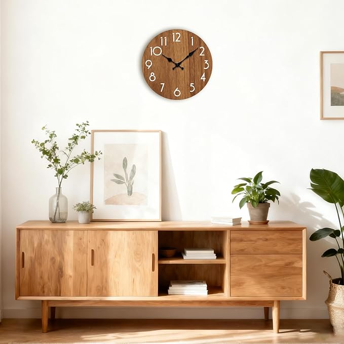 Wall Clock, Modern Wall Clocks Battery Operated, Silent Non Ticking Clock