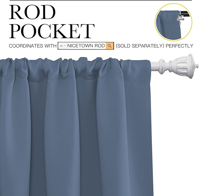 NICETOWN Blackout Curtains for Bedroom, Window Treatment Energy Saving Thermal