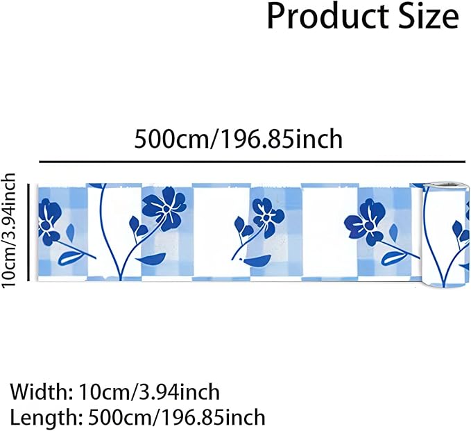 HOMETITUTE Wallpaper Border 4x196 Inch Peel and Stick PVC Wall Border Wallpaper