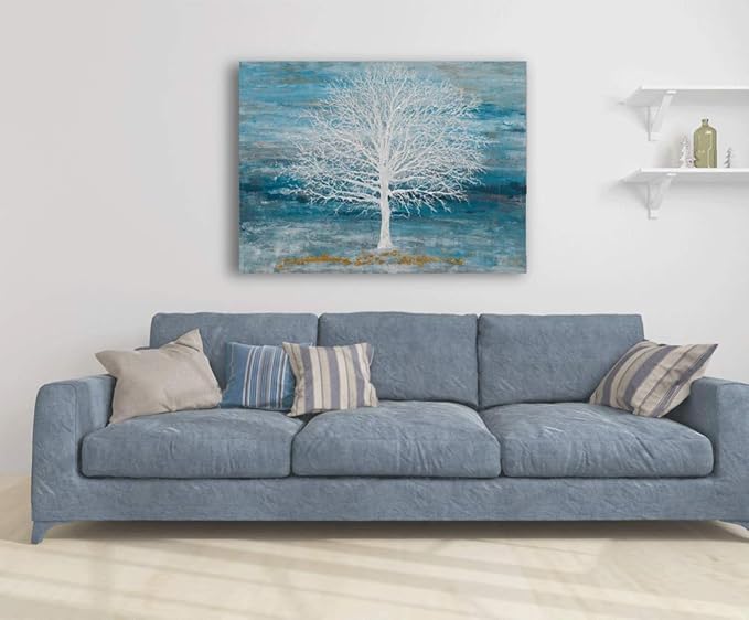 Yihui Arts Canvas Art Wall Decor, Modern Nature Teal Artwork Prints, Large Size