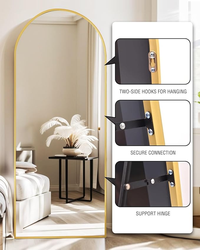 DMWOODFL 71"x26" Arched Full-Length Mirror