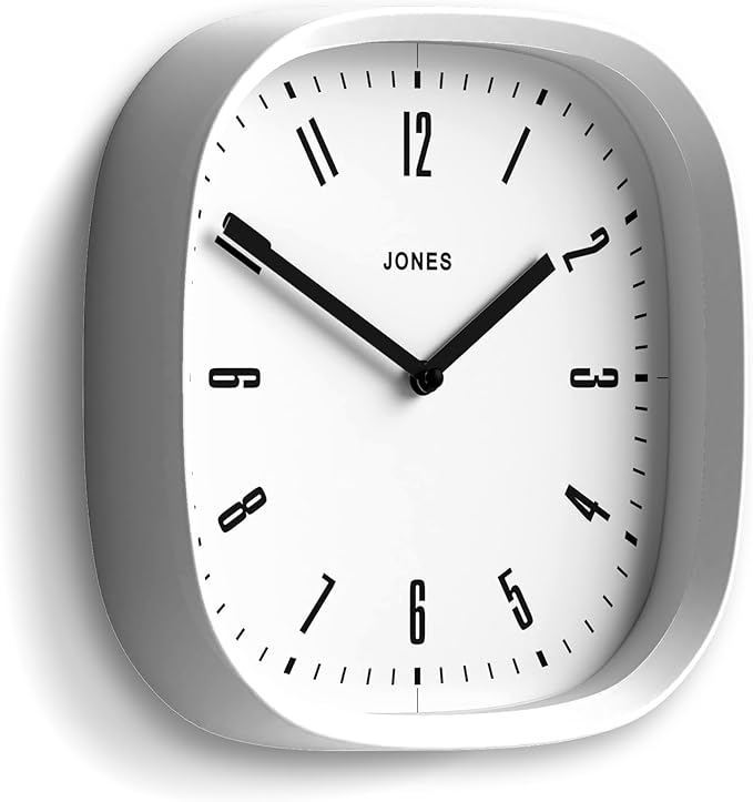JONES CLOCKS® Marvel Wall Clock | Modern Retro Rounded Square Clock | 10 inch |