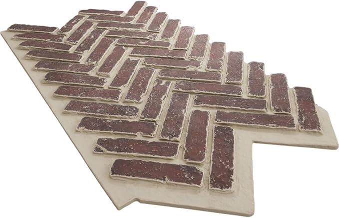 EverStone Herringbone Faux Brick Panel, 46 1/2"W x 25 1/4"H x 1"D, Merlot Color