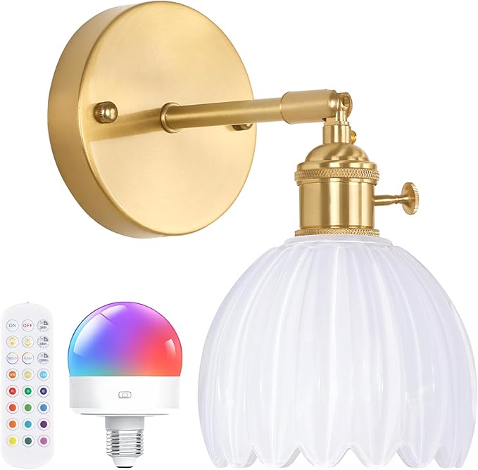 Shenmoyl Vintage Battery Operated Wall Sconce