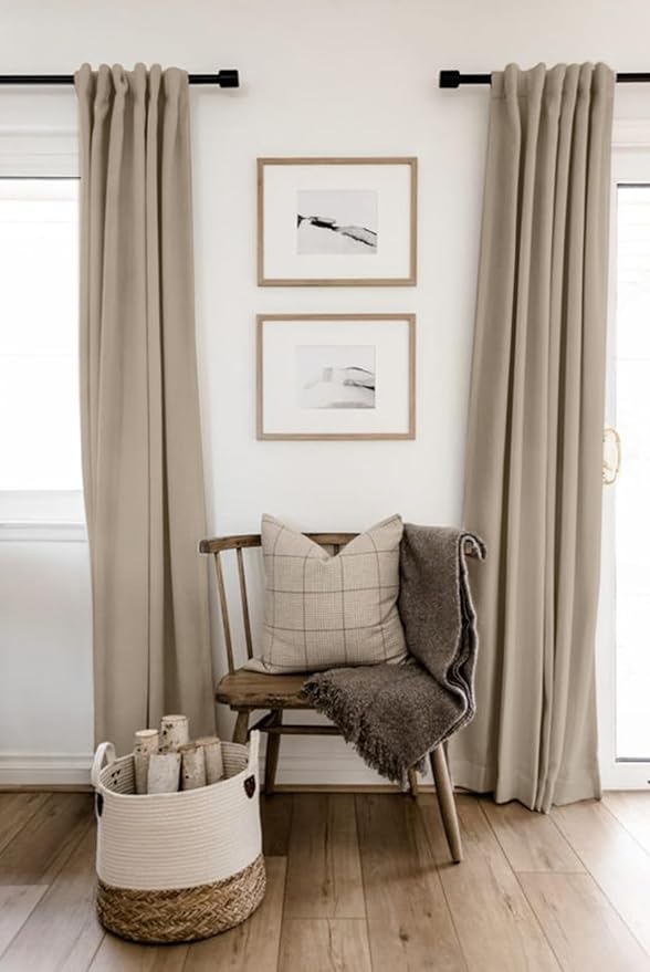 100% Blackout Shield Linen Blackout Curtains