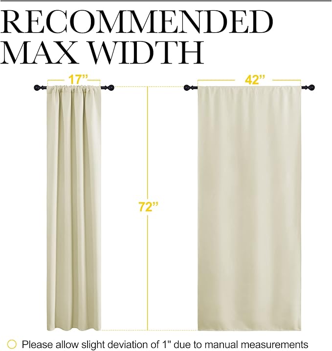 NICETOWN Beige Blackout Curtains