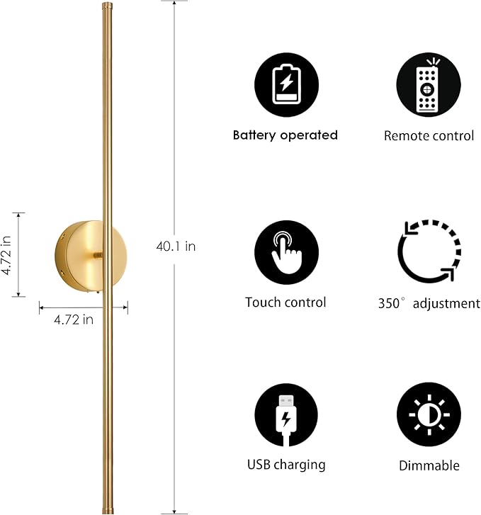 KARTOOSH Battery Operated Wall Sconces
