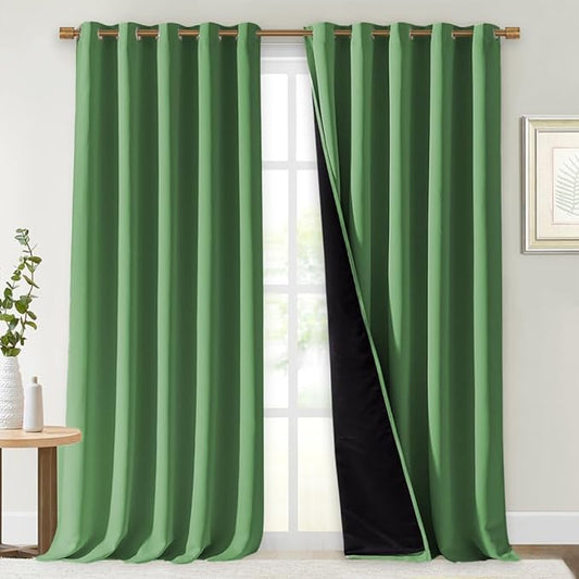 NICETOWN Full Shading Curtains for Windows, Forest Green, 70 inches W x 95
