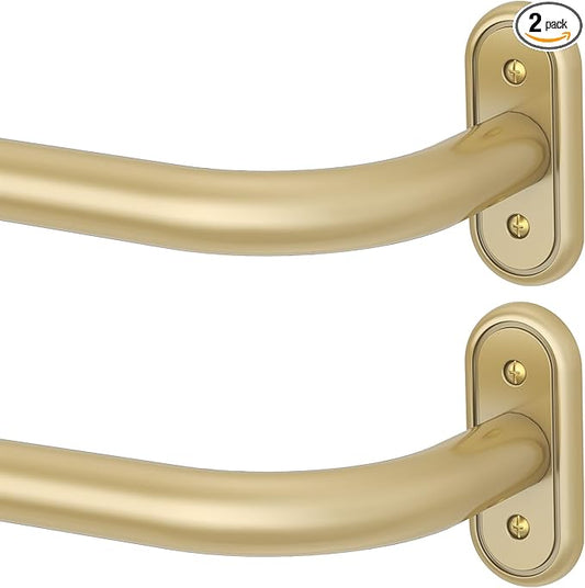 2 Pack Curtain Rods 32-46 Inch, 1 Inch Adjustable Heavy Duty Room Darkening