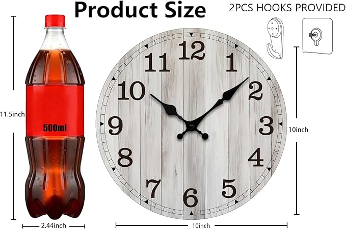 Wall Clock, Modern Wall Clocks Battery Operated, Silent Non Ticking Clock