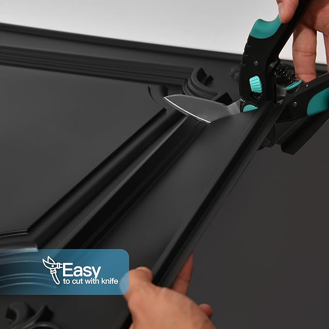 Art3d Drop Ceiling Tiles 24x24, Wainscoting Panels Glue Up 2x2, Cloud-Black