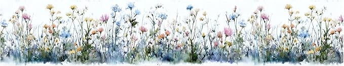 Wildflower Wallpaper Border 196x4 Inch Peel and Stick Wall Border Self Adhesive