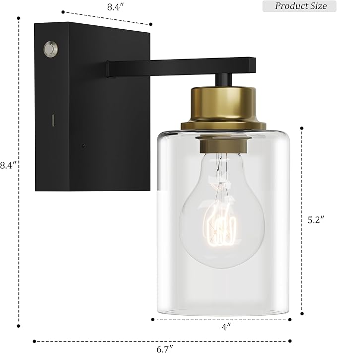 Battery Operated Wall Sconce Set of 2, Easy Install Dimmable Wireless Wall Lamps