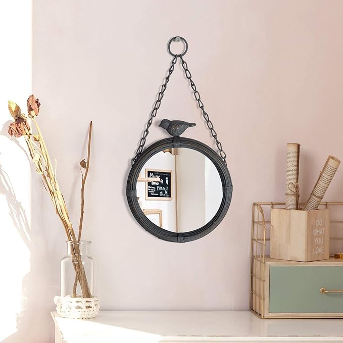 NIKKY HOME Shabby Chic Small Wall Mirrors Decor Decorative Metal Framed Hanging