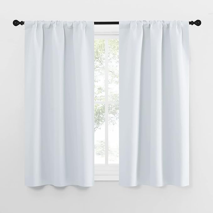 NICETOWN Greyish White Window Curtain Panels