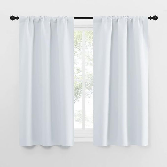NICETOWN Greyish White Window Curtain Panels