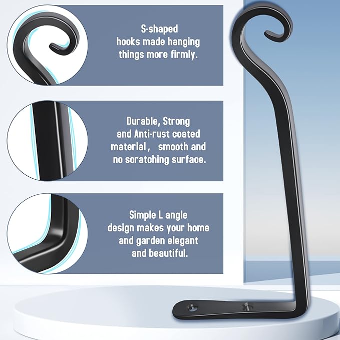 FEED GARDEN Wall Hooks for Hanging Plants 10 Inch