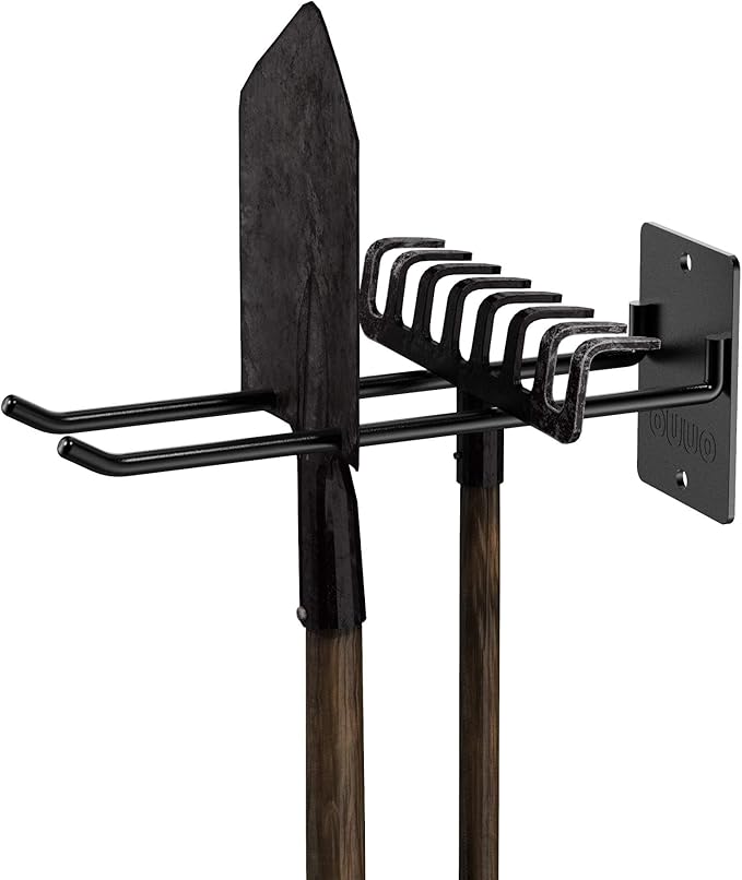 4-Pack Heavy-Duty Garage Wall Hooks, Solid Steel Tool Hanger for Shovel, Rake, Broom, Yard & Garage Organization