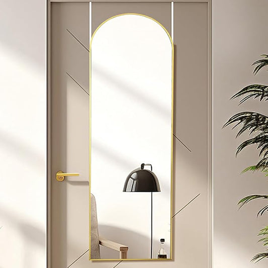 Otlsh 16"50" Arch Wall Mirror, Over The Door, Thin Frame Aluminum Alloy