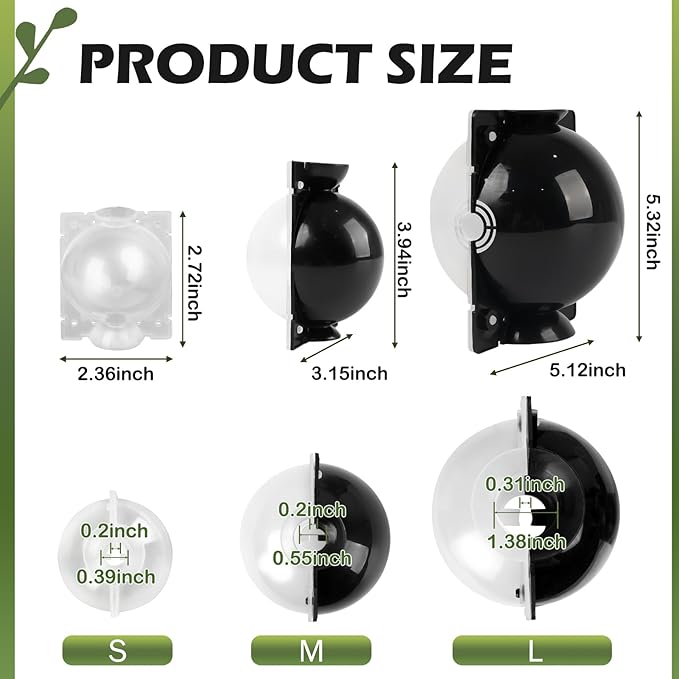 Tree Root Growing Box, Air Layering Pods Propagation Kit, Reusable Half Transparent Plants Asexual Reproduction Grafting Ball with Zip Ties for Fast Propagation Plants (12 pcs Medium)