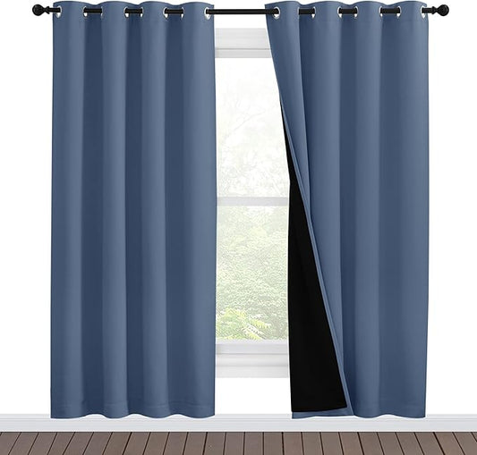 NICETOWN Full Shade Curtain Panels 78 inches Long, Pair of Energy Smart & Noise