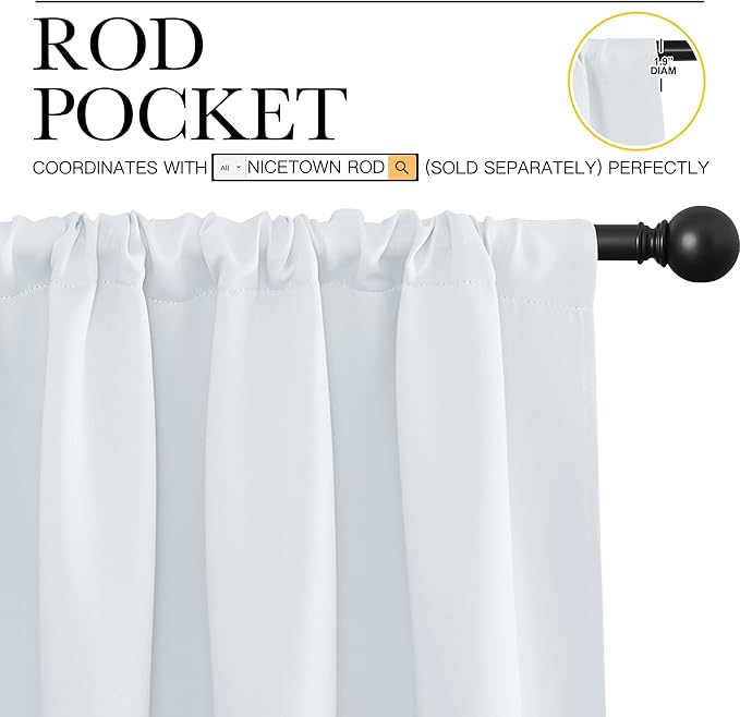 NICETOWN Greyish White Window Curtain Panels