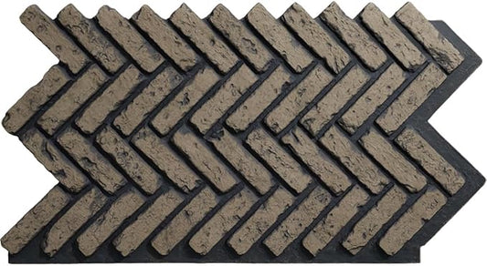 EverStone Herringbone Faux Brick Panel, 46 1/2"W x 25 1/4"H x 1"D, Ash Color