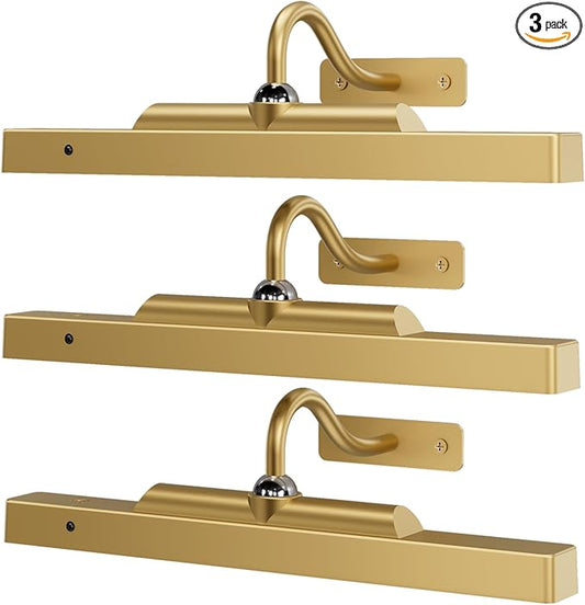 Gallery Lights for Wall 3 Pack, Cordless Remote Dimmable LED for Portrait