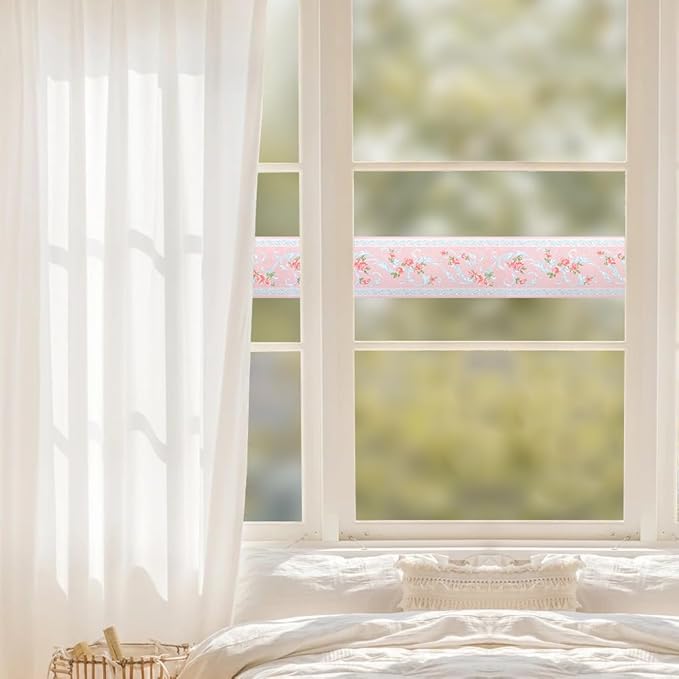 AbaBoorty Pink Flower Pattern Wallpaper Trim