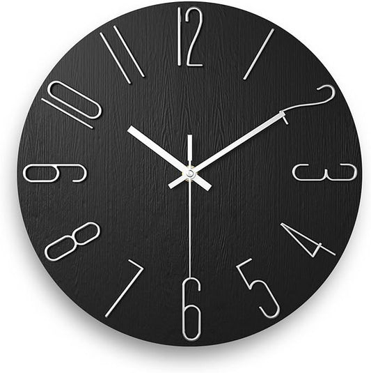 Wall Clock, Silent Clock, Wall Clocks Battery Operated， 12 inch Modern Wall