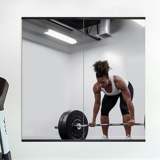 Delma Home Gym Mirror, Large Full Body Tempered Glass Frameless, Wall-Mounted