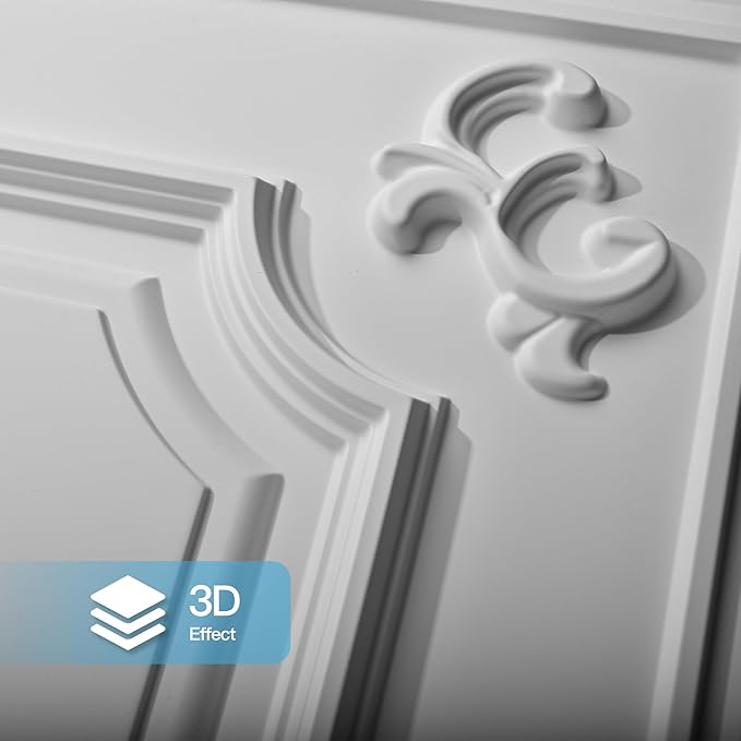 Art3d Drop Ceiling Tiles 24x24, Wainscoting Panels Glue Up 2x2, Cloud-White