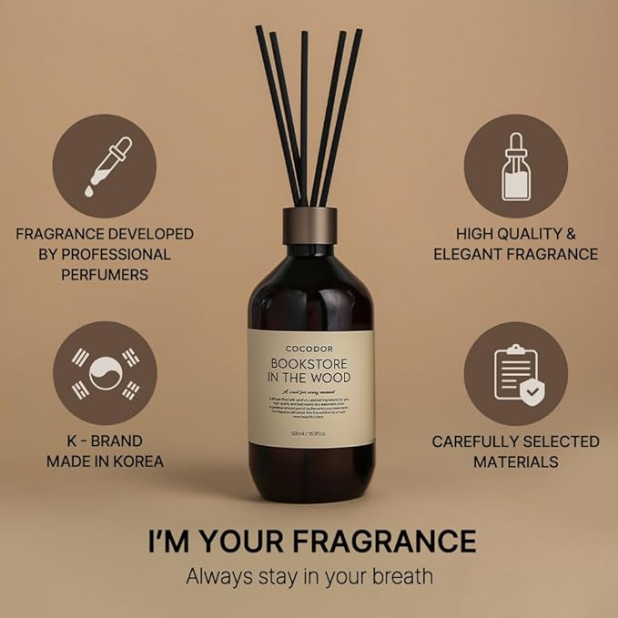 COCODOR Premium Reed Diffuser/Garden Lavender/16.9oz(500ml)/1 Pack/Fragrance Scent Essential Oil Stick Diffuser Set for Bedroom Bathroom Home Décor