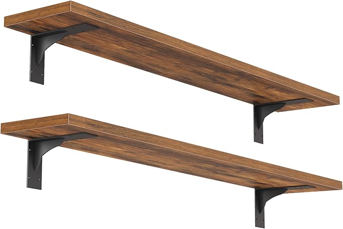 HOOBRO Floating Shelves for Wall, 31.5" Wall Mounted Shelves Set of 2, Hanging