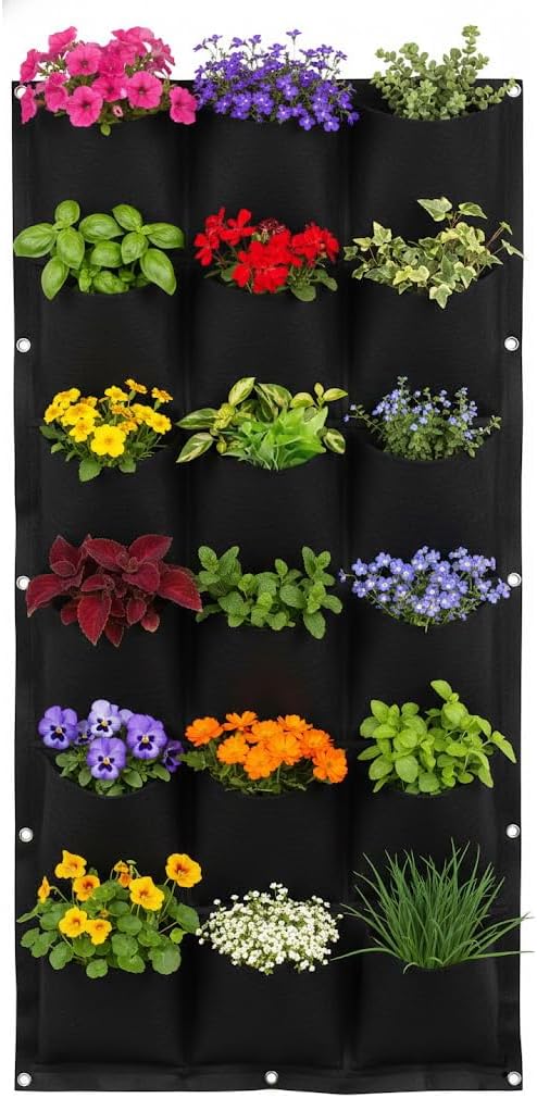 WFIST Vertical Hanging Planter Bag, Breathable Felt Wall Garden Planter