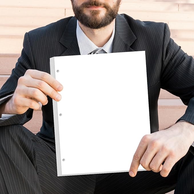(3-Pack) A4 Blank Paper Refills, 300Sheets / 600Pages Print/Loose-Leaf Paper, 3-Hole, 100gsm, White, 8.5'' x 11''
