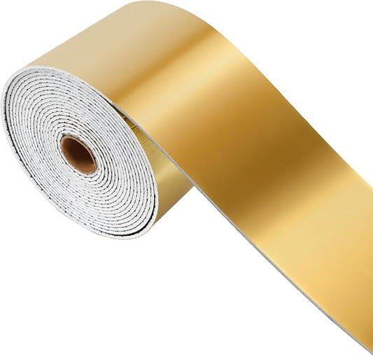 Self-Adhesive Wall Trim with Mirror Finish, 3.93" x 196.8" Peel and Stick