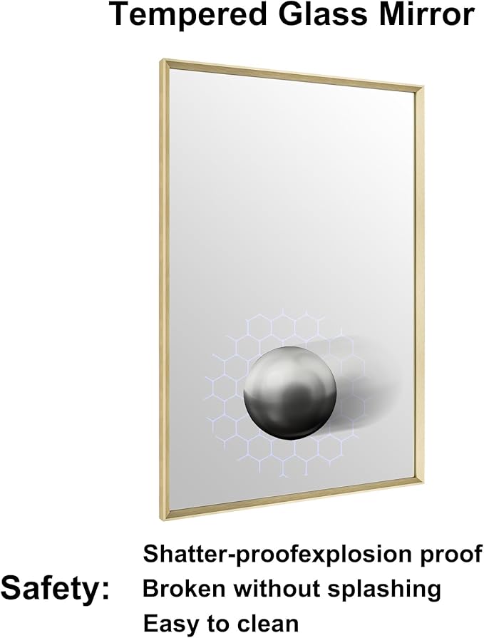 BOMINICA Brushed Gold Bathroom Mirror