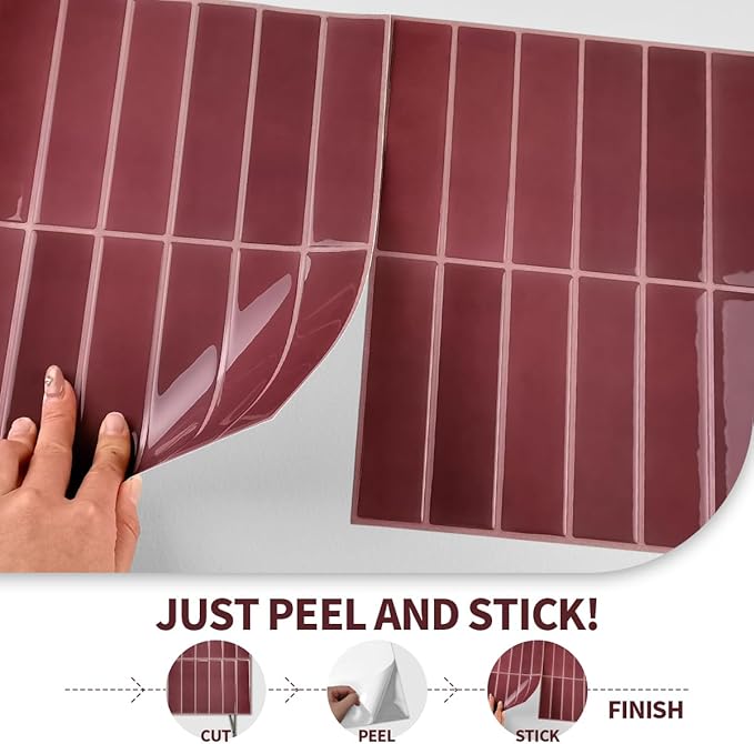 Peel and Stick Backsplash 3D Wall Tiles, Self-Adhesive, Oil Proof, Waterproof